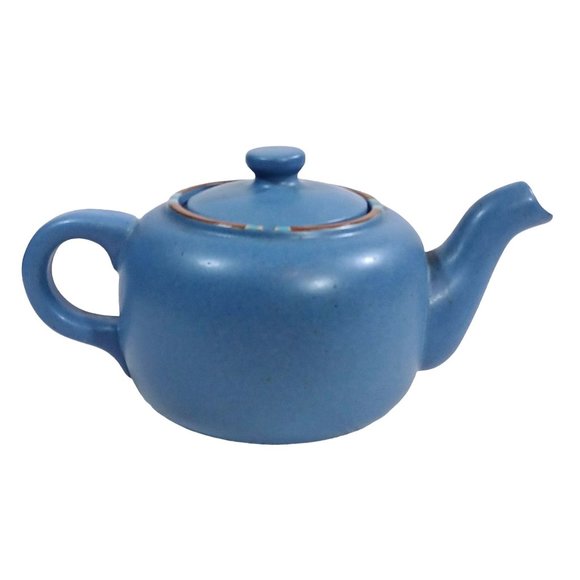Dansk Mesa Sky Blue 40 oz Coffee Tea Pot Teapot Southwestern Vintage Portugal - Picture 2 of 12